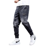 Men Jeans Spring and Summer Gradient Casual Printing Ankle Banded Pants Men's Jeans
