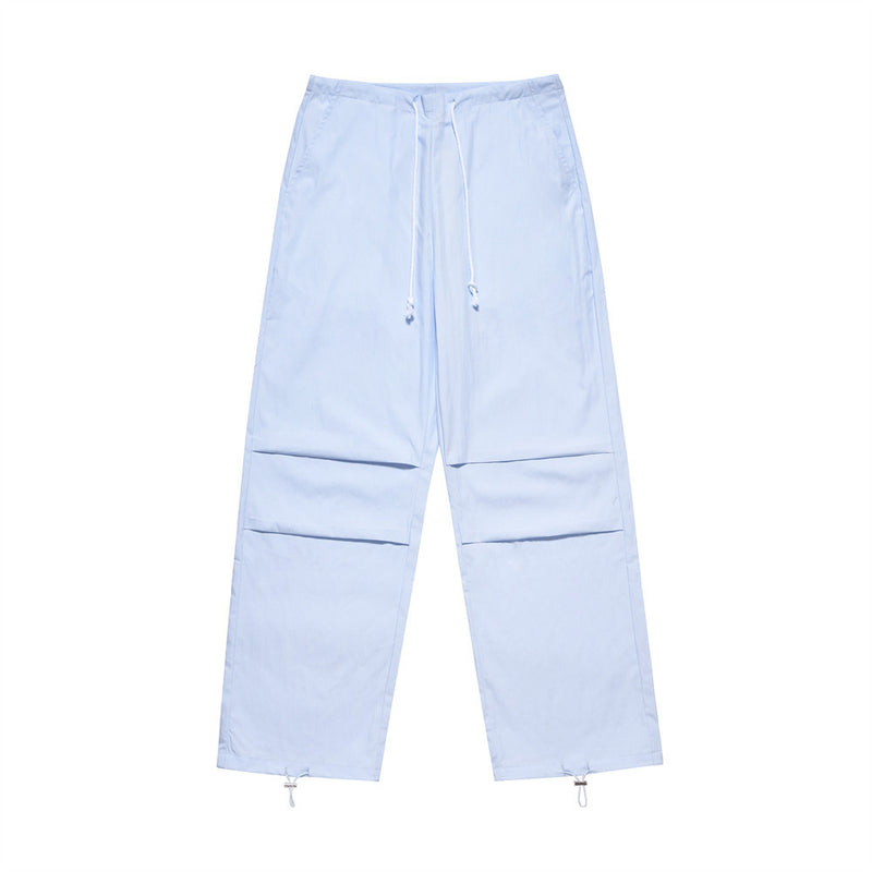 Men Sweatpants Pleated Casual Pants Men's Loose Solid Color Tooling Sports Straight Trousers