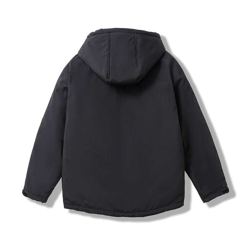 Unisex Winter Cotton Coat Winter Three-Dimensional Hooded Cotton-Padded Coat Retro Loose Cotton Coat