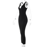 Women Dresses Sexy Dress Summer Sexy U Collar Sleeveless Slim Fit Skirt
