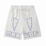 Men Shorts Vintage Letter Print Casual Shorts Loose Cropped Pants