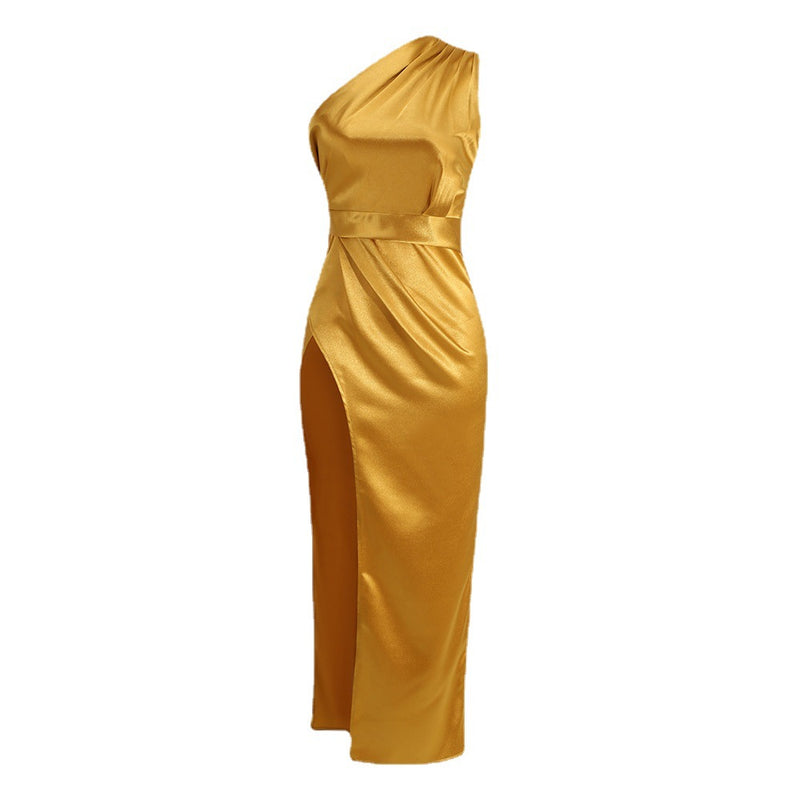 Women Dresses Sexy Slit Dress Long Dress Sexy Hip Skirt (Zns0409)