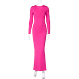 Women Dresses Summer Sexy V-neck Slim-Fit Long Sleeve Dress