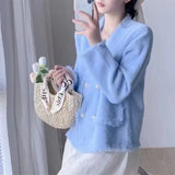 Women Knitwear Autumn and Winter V-neck Tassel Loose Knitted Cardigan