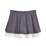 Women Skirt Summer Vintage Pleated Skirt Skirt