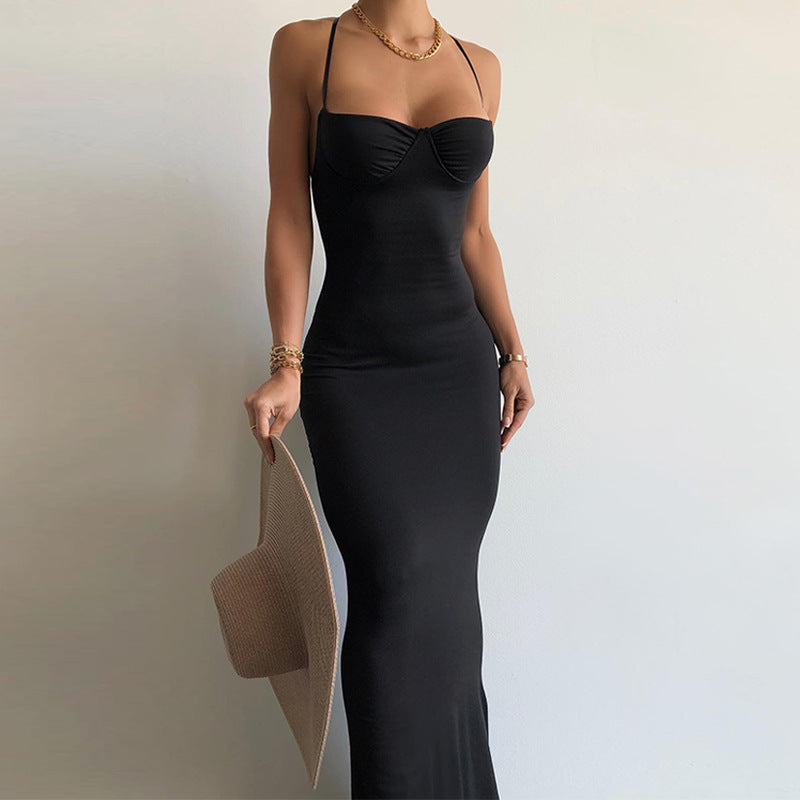 Women Dresse Sling Dress Backless Dress
