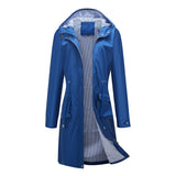 Women's Trench Coat Autumn Long Casual Trench Coat Women's Waterproof Hooded Straight Coat