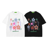 Men T Shirt Summer Pentagram Graffiti Short Sleeve T-shirt