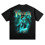 Men Vintage Rock Band T-Shirt Vintage Metal Rock Band Printed Short Sleeve T-Shirt Loose