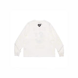 Mens T-shirts Japanese retro human print round neck long sleeve T-shirt base