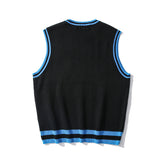 Men Vest Loose round Neck Knitted Vest Coat