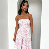Women Dresses Summer Printing Slim Fit Long Dress Sexy Vacation Dress