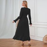 Women Date Dress V-neck Dress Formal Dress
