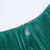 Women Dress Spring round Neck Pleated Long Sleeve Dress Sheath Dress