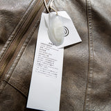 Unisex Winter Cotton Coat down Jacket Retro Loose PU Leather down Jacket