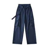 Women Sweatpants Multi-Pocket Cargo Pants Loose Casual Trousers
