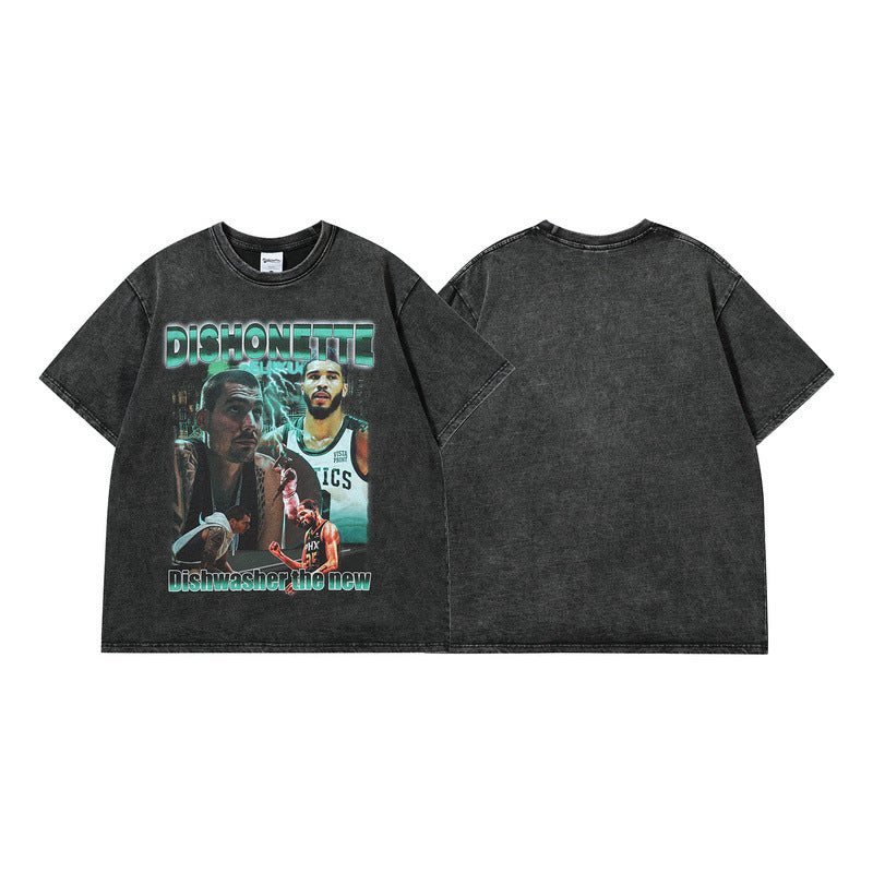 Men T Shirt Hip Hop Retro Short Sleeve T-shirt