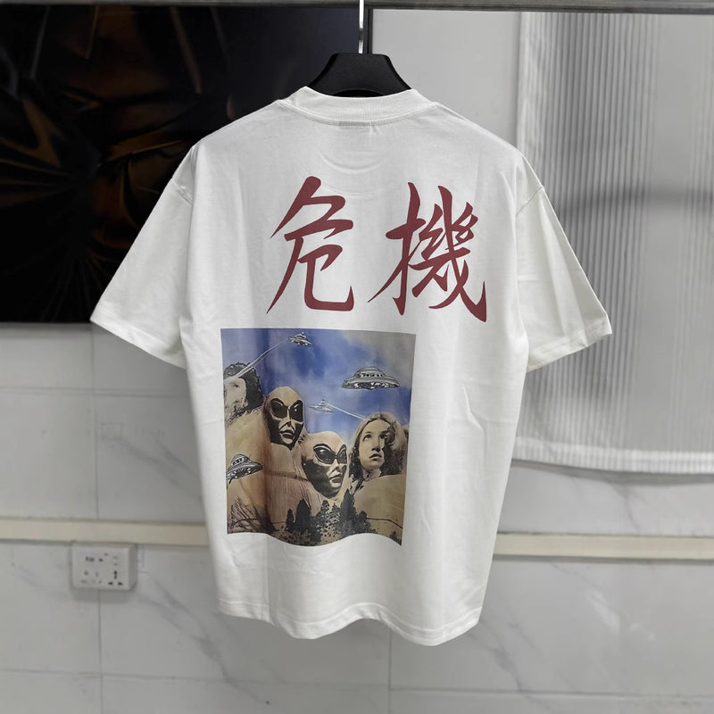 Mens T-shirts Saint Michael's Hill Digital Print Vintage Short Sleeves