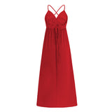 Women Date Dress Summer Slim Fit Lace Lace Spaghetti-Strap Dress