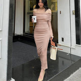 Women Dresses Long Sleeve Dress Autumn Sheath Dress