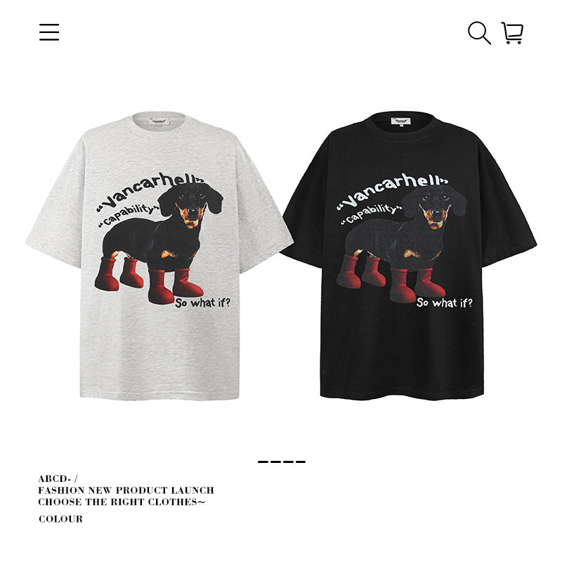 American vintage street T-shirt cotton boys summer loose