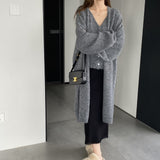Women Knitted Two-Piece Set Knitted Two-Piece Autumn and Winter Long Vest Coat Set A3388