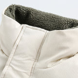 Unisex Winter Cotton Coat Vintage Double-Sided Wear Loose and Warm Pocket Cashmere Cotton-Padded Coat