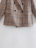 Women's Suits Loose Plaid Coat Women's Short Suit Overcoat