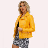 Red Leather Jacket Short Spring and Autumn Leather Slim Lapel Motorcycle Clothing