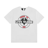 Vlone T Shirt Spring Summer Square Letter Pattern Crew Neck