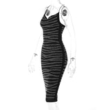 Women Dresses Summer Hot Rhinestone Sexy Hip Spaghetti Straps Slim Fit Dress