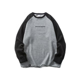 Unisex Winter Cotton Coat Winter Letter Embroidered Crew Neck Top Vintage Twill Top
