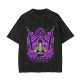 Summer washed old retro short-sleeved T-shirt