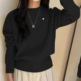 Women Knitted Pullover Autumn and Winter Loose Crew Neck Casual Knitwear