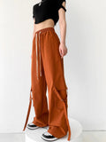 Women Sweatpants Overalls Retro Loose Wide-Leg Pants Sweatpants