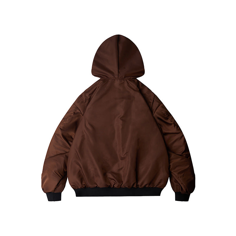 Unisex Winter Cotton Coat Winter Hooded Baseball Uniform Cotton Clothes Vintage Loose Cotton Coat