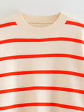 Women Sweater Knitwear Autumn Striped Loose Sweater Sweater