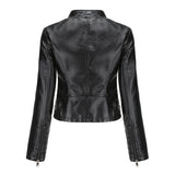 Red Leather Jacket Women's Rivet Leather Coat Spring and Autumn Jacket