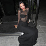 Women Dresses Mesh Long Sleeve Sexy Dress