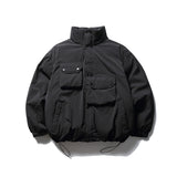 Unisex Winter Cotton Coat Winter Three-Dimensional Multi-Pocket Stand-up Collar Cotton-Padded Clothes