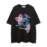 Men T Shirt Graffiti Short Sleeve T-shirt Men and Women Loose Couple Casual Tee