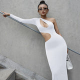 Women Dresses Fall Sexy Hollow Long-Sleeved Dress
