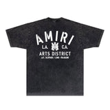 Amiri T-shirt Washed and Worn Retro Short Sleeve T-shirt