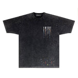 Amiri T-shirt Washed and Worn Retro Short Sleeve T-shirt