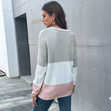Women Knitted Sweater Autumn Crew Neck Long Sleeve Bottoming Knitted Sweater