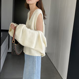 Women Knitted Two-Piece Set Autumn Two-Piece Solid Color Short Vest Top Suit Z809