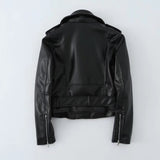 Women Leather Jacket Autumn Slim-Fitting Biker Jacket Pu Leather Women's Short Coat