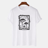 Mushroom Tarot Card T Shirt Vintage Aesthetic Short Sleeve