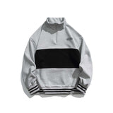 Unisex Hoodie Autumn Stitching Stand Collar Sweater