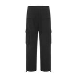 Men Sweatpants Multi-Pocket Slacks Loose Straight Wide Leg Pants